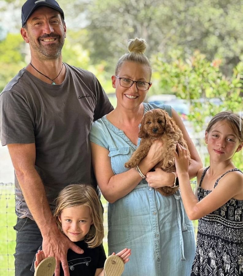 Photo of Wilson Family with their Cavoodle